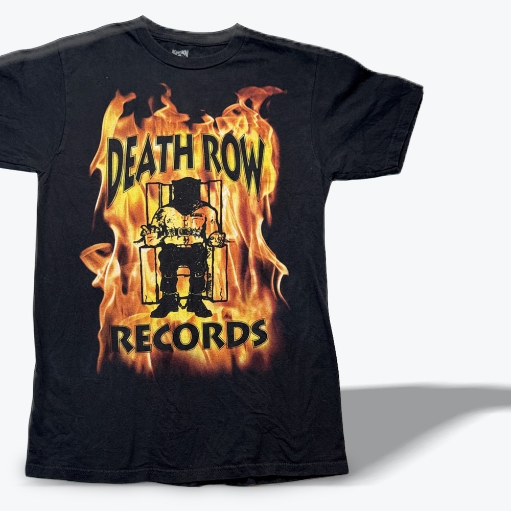 Death Row Records Graphic Tee Flame Electric Chair Ripple Junction Small Black